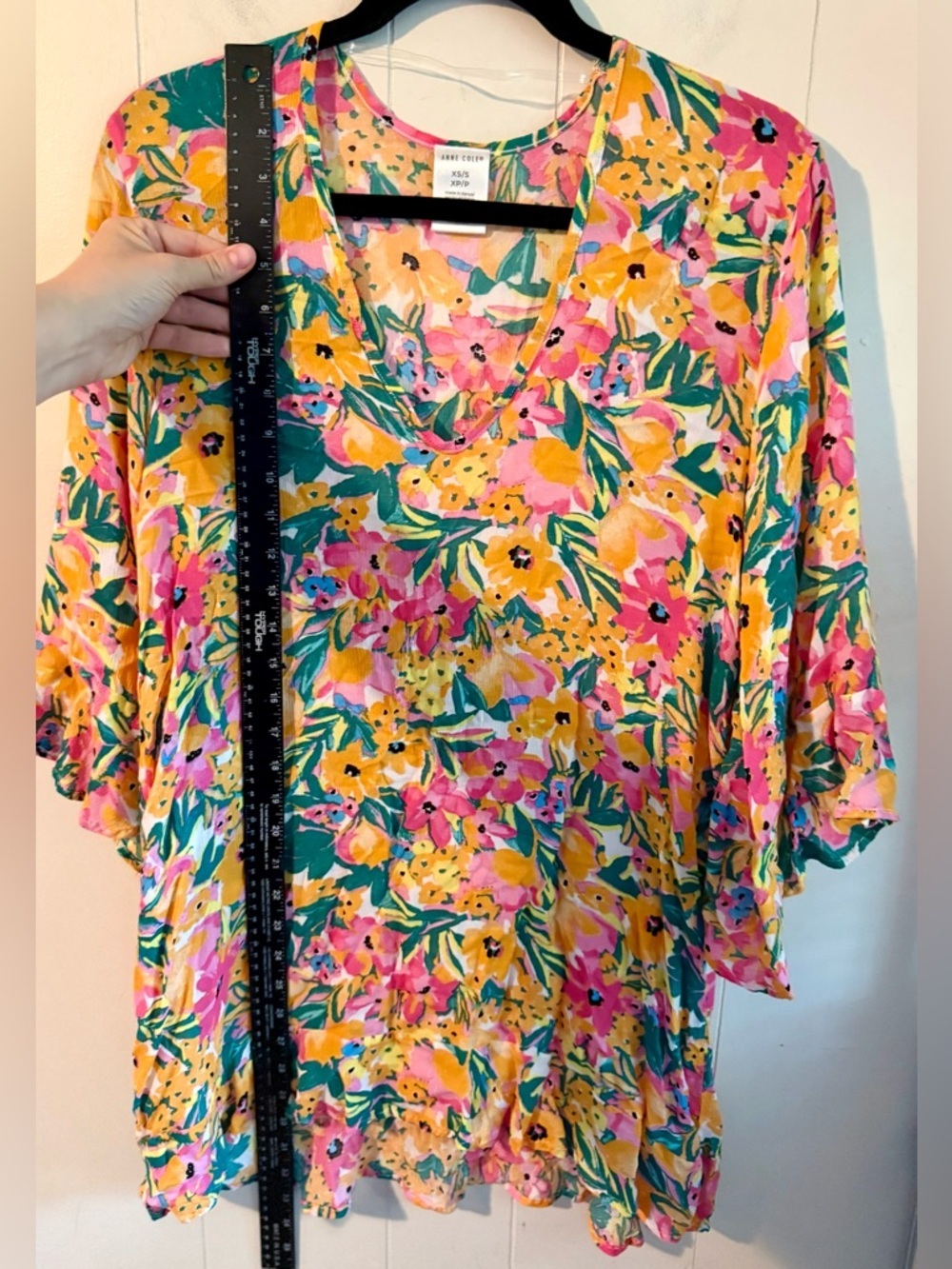Anne Cole Limited Edition Lady’s Flounce V-Neck Tunic Cover Up, Size XS/S - Picture 9 of 10